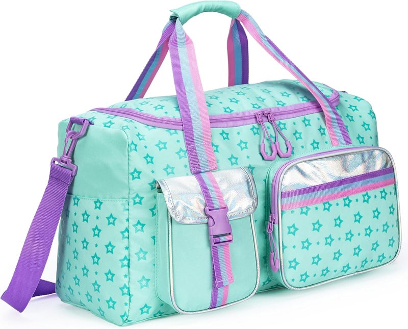 Oruiji Kids Duffle Bag Girls Women Travel Overnight Bag for Girls Women Gifts Tote Sleepover Bags for Kids Gym Dance Bags with Shoes Compartment - Image 1